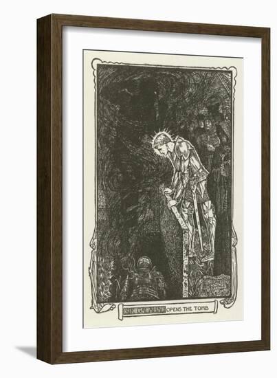 Sir Galahad Opens the Tomb-Henry Justice Ford-Framed Giclee Print