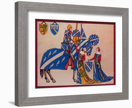 'Sir Geoffrey Luttrell, His Wife and Daughter-In-Law', c1340', (1926)-Herbert Norris-Framed Giclee Print