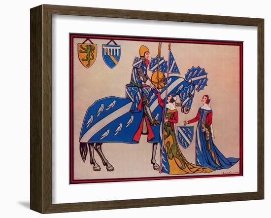 'Sir Geoffrey Luttrell, His Wife and Daughter-In-Law', c1340', (1926)-Herbert Norris-Framed Giclee Print