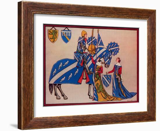 'Sir Geoffrey Luttrell, His Wife and Daughter-In-Law', c1340', (1926)-Herbert Norris-Framed Giclee Print