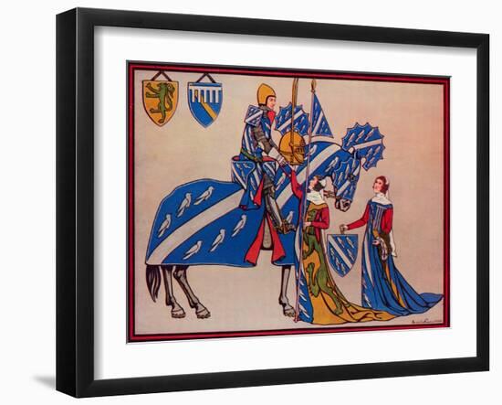 'Sir Geoffrey Luttrell, His Wife and Daughter-In-Law', c1340', (1926)-Herbert Norris-Framed Giclee Print