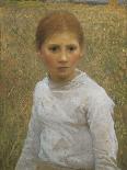 A Girl's Head-Sir George Clausen-Art Print