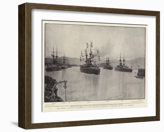 Sir Harry Rawson's Farewell to the Channel Squadron on Relinquishing His Command-Joseph Nash-Framed Giclee Print