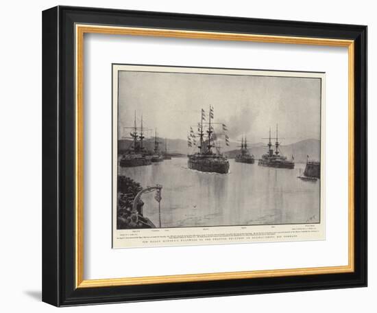 Sir Harry Rawson's Farewell to the Channel Squadron on Relinquishing His Command-Joseph Nash-Framed Premium Giclee Print