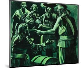 Sir Henry Morgan and Chest of Treasure-Ron Embleton-Mounted Premium Giclee Print