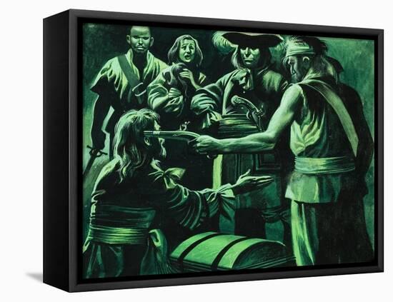 Sir Henry Morgan and Chest of Treasure-Ron Embleton-Framed Premier Image Canvas