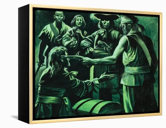 Sir Henry Morgan and Chest of Treasure-Ron Embleton-Framed Premier Image Canvas