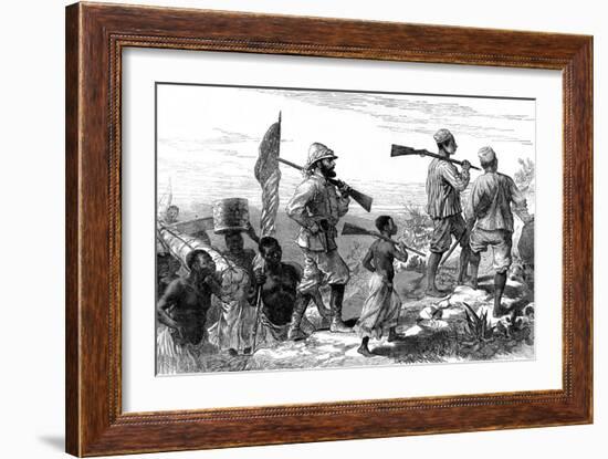 Sir Henry Morton Stanley and His Retinue in Central Africa-null-Framed Art Print