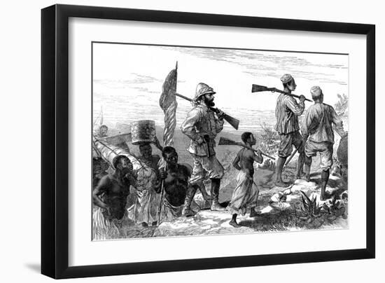 Sir Henry Morton Stanley and His Retinue in Central Africa-null-Framed Art Print