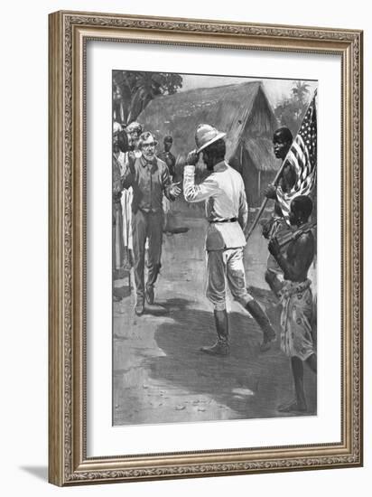 Sir Henry Morton Stanley Meets David Livingstone, Africa, 1871-null-Framed Giclee Print