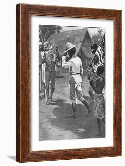 Sir Henry Morton Stanley Meets David Livingstone, Africa, 1871-null-Framed Giclee Print