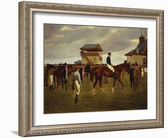 Sir Horace Farquhar's Chestnut Colt 'Nouveau Riche' in the Winner's Enclosure, Newmarket-Isaac J. Cullin-Framed Giclee Print