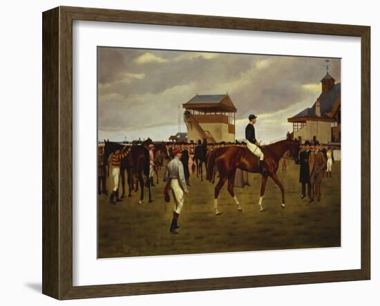 Sir Horace Farquhar's Chestnut Colt 'Nouveau Riche' in the Winner's Enclosure, Newmarket-Isaac J. Cullin-Framed Giclee Print