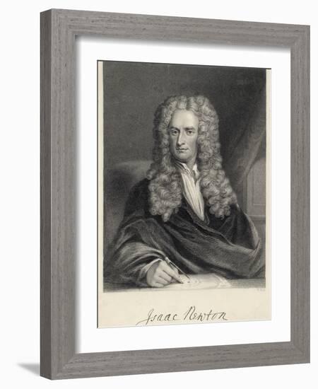 Sir Isaac Newton Mathematician Physicist Occultist-William Holl the Younger-Framed Photographic Print