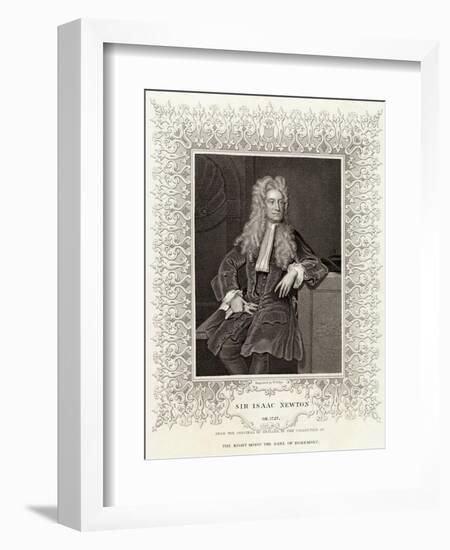 Sir Isaac Newton Mathematician Physicist Occultist-null-Framed Premium Giclee Print