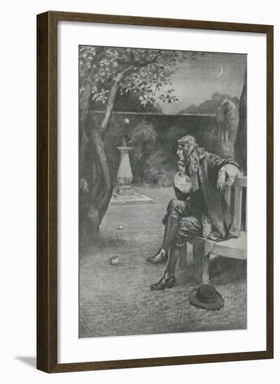 Sir Isaac Newton Sees an Apple Fall-null-Framed Giclee Print