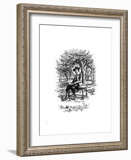 Sir Isaac Newton under the Apple Tree-null-Framed Giclee Print