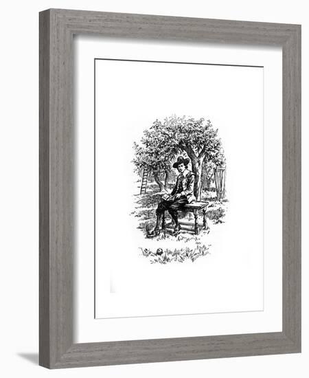 Sir Isaac Newton under the Apple Tree-null-Framed Giclee Print