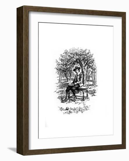 Sir Isaac Newton under the Apple Tree-null-Framed Giclee Print