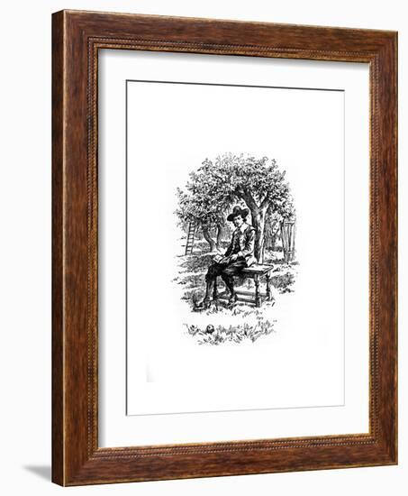 Sir Isaac Newton under the Apple Tree-null-Framed Giclee Print