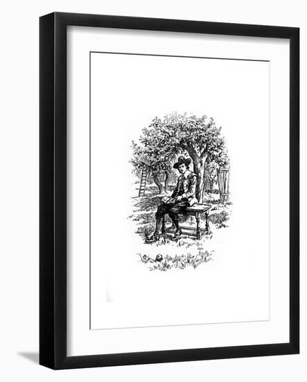 Sir Isaac Newton under the Apple Tree-null-Framed Giclee Print