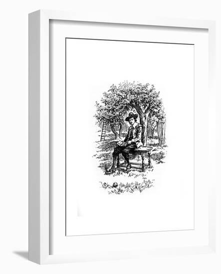 Sir Isaac Newton under the Apple Tree-null-Framed Giclee Print