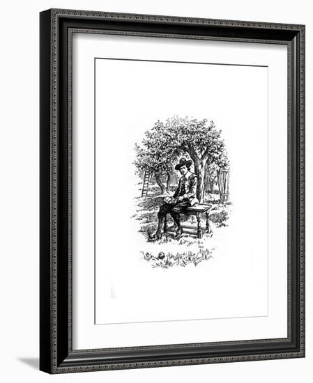 Sir Isaac Newton under the Apple Tree-null-Framed Giclee Print