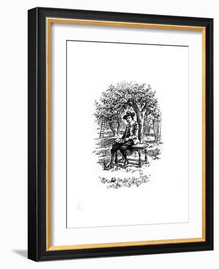 Sir Isaac Newton under the Apple Tree-null-Framed Giclee Print