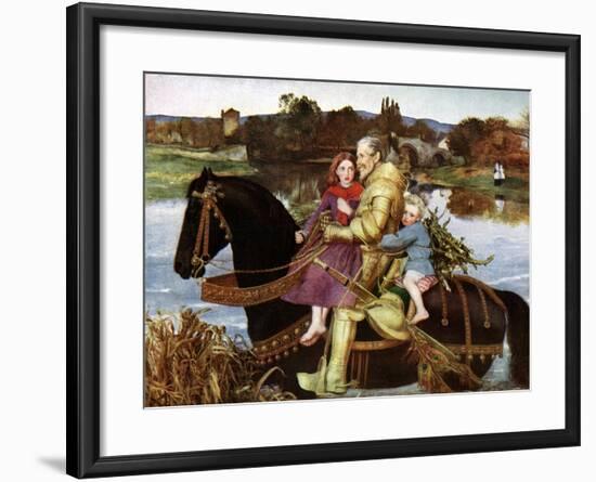 Sir Isumbras at the Ford, C19th Century-John Everett Millais-Framed Giclee Print