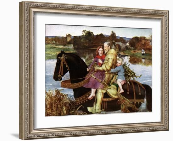 Sir Isumbras at the Ford, C19th Century-John Everett Millais-Framed Giclee Print