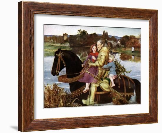 Sir Isumbras at the Ford, C19th Century-John Everett Millais-Framed Giclee Print