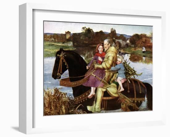 Sir Isumbras at the Ford, C19th Century-John Everett Millais-Framed Giclee Print