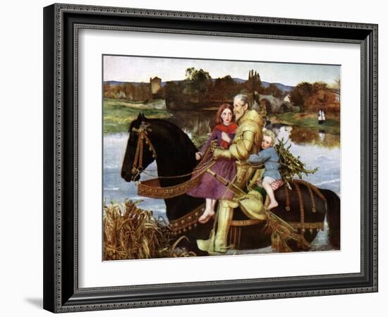 Sir Isumbras at the Ford, C19th Century-John Everett Millais-Framed Giclee Print