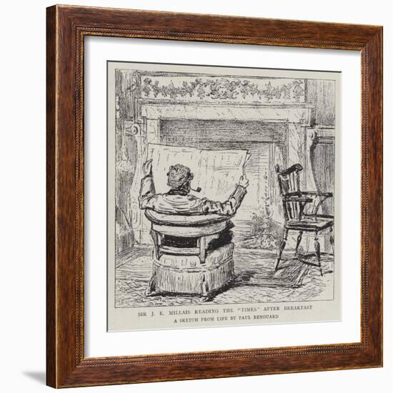 Sir J E Millais Reading the Times after Breakfast-Charles Paul Renouard-Framed Giclee Print