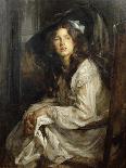 Girl Seated in a Chair-James Jebusa Shannon-Framed Giclee Print