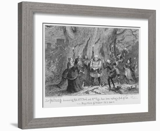 Sir John Falstaff Discovering That Mrs Ford and Mrs Page Have Been Making a Fool of Him-George Cruikshank-Framed Giclee Print