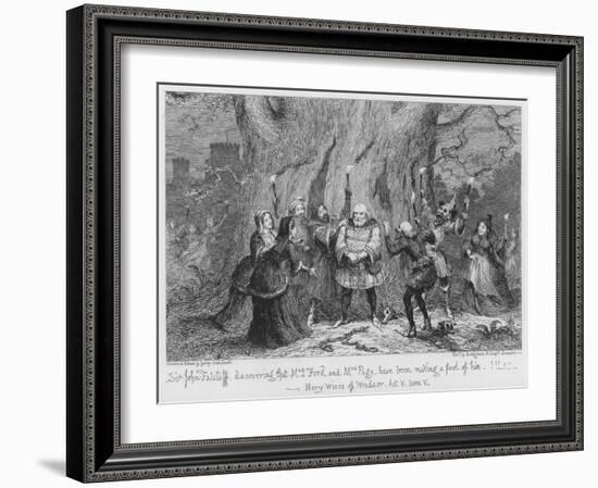 Sir John Falstaff Discovering That Mrs Ford and Mrs Page Have Been Making a Fool of Him-George Cruikshank-Framed Giclee Print