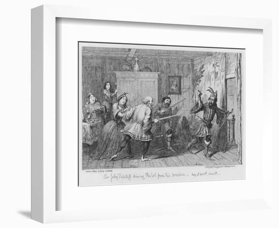 Sir John Falstaff Driving Pistol from His Presence-George Cruikshank-Framed Giclee Print