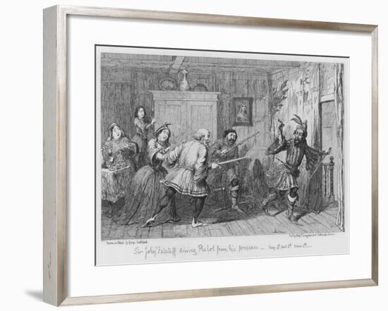 Sir John Falstaff Driving Pistol from His Presence-George Cruikshank-Framed Giclee Print