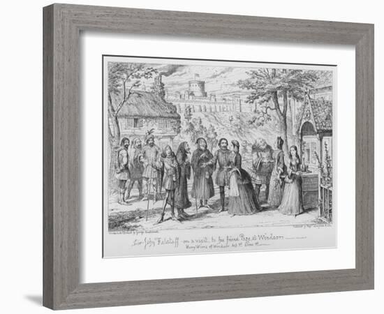 Sir John Falstaff on a Visit, to His Friend Page, at Windsor-George Cruikshank-Framed Giclee Print