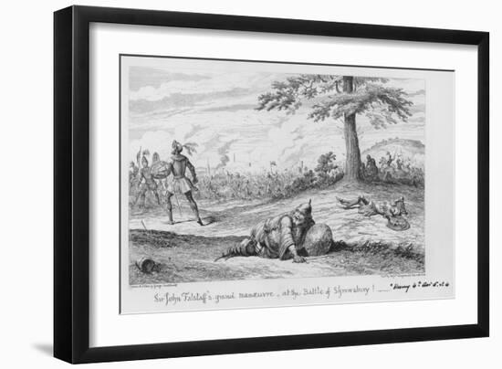 Sir John Falstaff's Grand Manoeuvre at the Battle of Shrewsbury!-George Cruikshank-Framed Giclee Print
