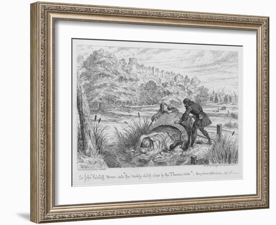 Sir John Falstaff Thrown into The Muddy Ditch Close by the Thames Side-George Cruikshank-Framed Giclee Print