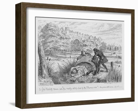 Sir John Falstaff Thrown into The Muddy Ditch Close by the Thames Side-George Cruikshank-Framed Giclee Print