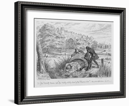 Sir John Falstaff Thrown into The Muddy Ditch Close by the Thames Side-George Cruikshank-Framed Giclee Print