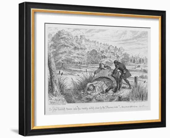 Sir John Falstaff Thrown into The Muddy Ditch Close by the Thames Side-George Cruikshank-Framed Giclee Print