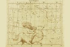 Celestial Map of the Mythological Heavens with Zodiacal Characters-Sir John Flamsteed-Framed Premium Giclee Print