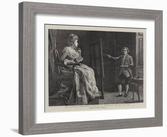 Sir Joshua Reynolds Painting a Portrait in His Studio-Charles Green-Framed Giclee Print