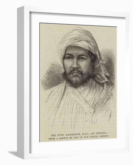 Sir Jung Bahadoor, Ksi of Nepaul-null-Framed Giclee Print