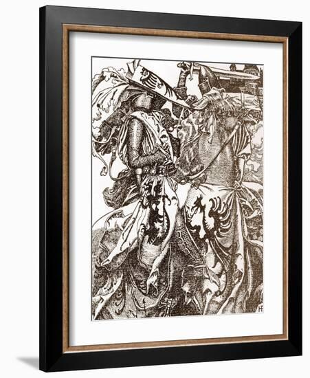 Sir Kay Breaks His Sword at a Tournament, Illustration from 'The Story of King Arthur and His Knigh-Howard Pyle-Framed Giclee Print