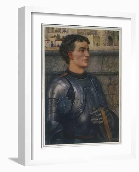 Sir Lancelot Goes to Guinevere as Ambassador-Eleanor Fortescue Brickdale-Framed Art Print